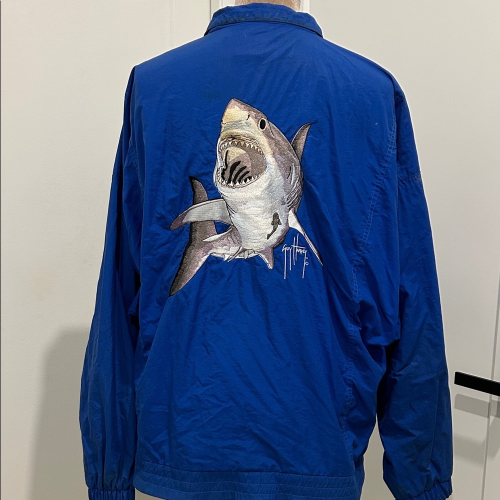 90’s Vintage Guy Harvey X BOAST Shark Embroidered Windbreaker Jacket | Size XL